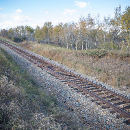 view of the railway track on a sunny dayの写真素材