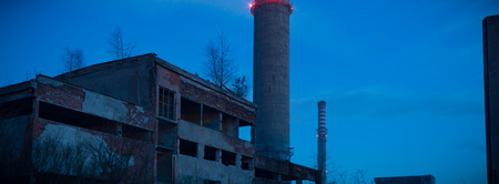ruins of a very heavily polluted industrial factory, industrial series