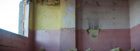 ruins of a very heavily polluted industrial factory, industrial series