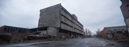 ruins of a very heavily polluted industrial factory, industrial series