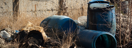 ruins of a very heavily polluted industrial factory, industrial series
