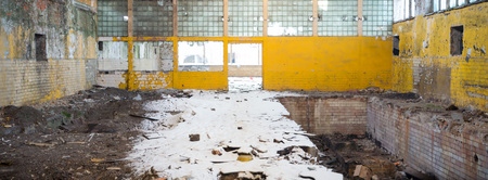 ruins of a very heavily polluted industrial factory, industrial seriesの写真素材