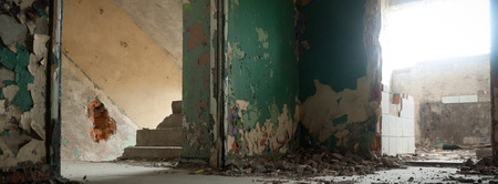 ruins of a very heavily polluted industrial factory, industrial seriesの写真素材