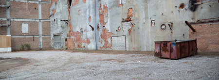 ruins of a very heavily polluted industrial factory, industrial seriesのeditorial素材