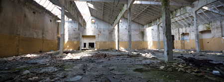 ruins of a very heavily polluted industrial factory, industrial series