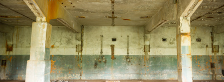 ruins of a very heavily polluted industrial factory, industrial series