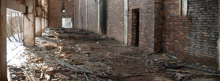 ruins of a very heavily polluted industrial factory, industrial seriesの写真素材