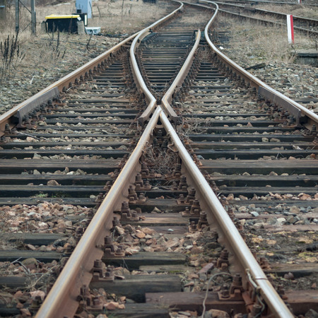 view of the railway track on a sunny dayの写真素材