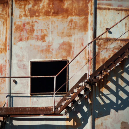 ruins of a very heavily polluted industrial factory, industrial seriesの写真素材