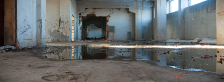 ruins of a very heavily polluted industrial factory, industrial series