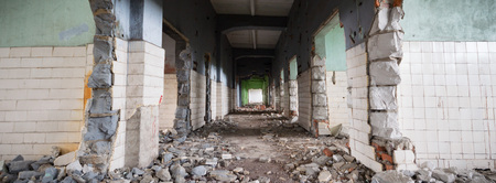 ruins of a very heavily polluted industrial factory, industrial series
