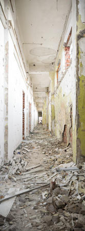 ruins of a very heavily polluted industrial factory, industrial seriesの写真素材