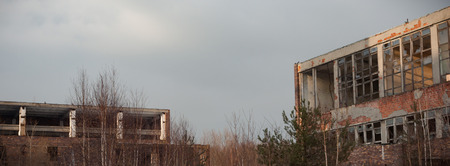 ruins of a very heavily polluted industrial factory, industrial series