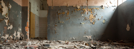 ruins of a very heavily polluted industrial factory, industrial series