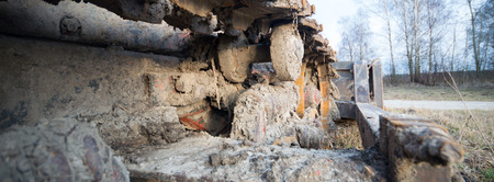 ruins of a very heavily polluted industrial factory, industrial seriesの写真素材