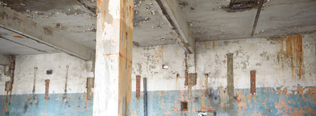 ruins of a very heavily polluted industrial factory, industrial seriesの写真素材