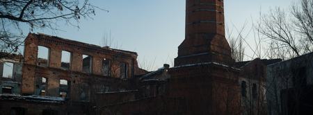 ruins of a very heavily polluted industrial factory, industrial seriesの写真素材