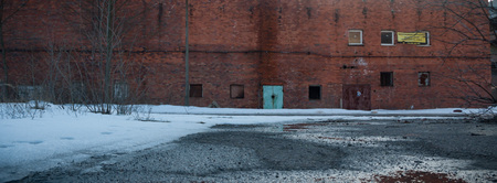 ruins of a very heavily polluted industrial factory, industrial seriesの写真素材