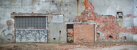 ruins of a very heavily polluted industrial factory, industrial seriesの写真素材