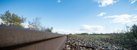 view of the railway track on a sunny dayの写真素材