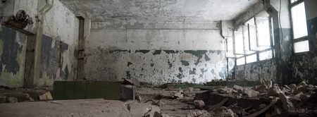 ruins of a very heavily polluted industrial factory, industrial series