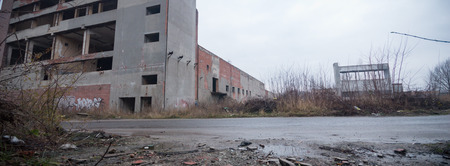 ruins of a very heavily polluted industrial factory, industrial series
