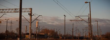 view of the railway track on a sunny dayの写真素材