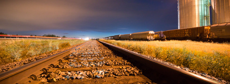 view of the railway track on a sunny dayの写真素材