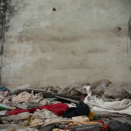ruins of a very heavily polluted industrial factory, industrial seriesの写真素材