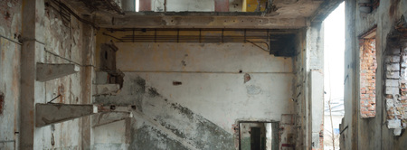 ruins of a very heavily polluted industrial factory, industrial seriesの写真素材