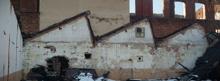 ruins of a very heavily polluted industrial factory, industrial seriesの写真素材