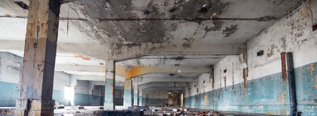 ruins of a very heavily polluted industrial factory, industrial series