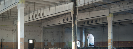ruins of a very heavily polluted industrial factory, industrial series