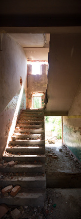 ruins of a very heavily polluted industrial factory, industrial seriesの写真素材