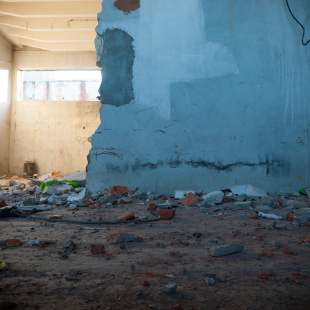 ruins of a very heavily polluted industrial factory, industrial seriesの写真素材