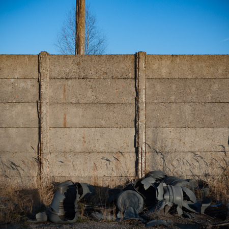 ruins of a very heavily polluted industrial factory, industrial seriesの写真素材
