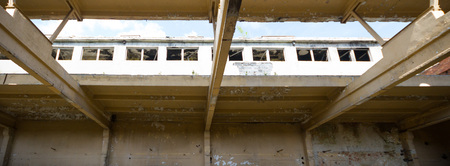 ruins of a very heavily polluted industrial factory, industrial series