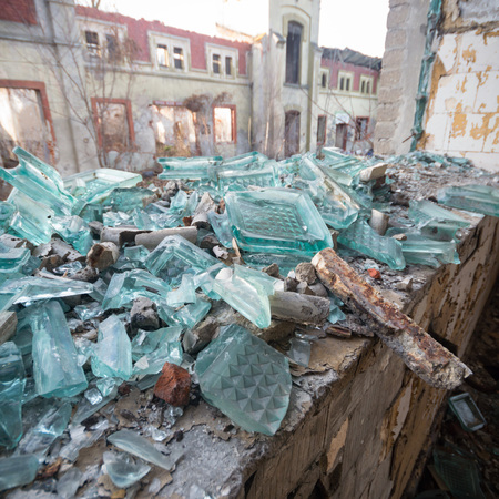 ruins of a very heavily polluted industrial factory, industrial series
