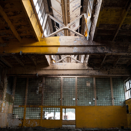 ruins of a very heavily polluted industrial factory, industrial seriesの写真素材