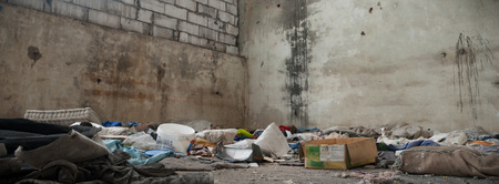 ruins of a very heavily polluted industrial factory, industrial seriesの写真素材