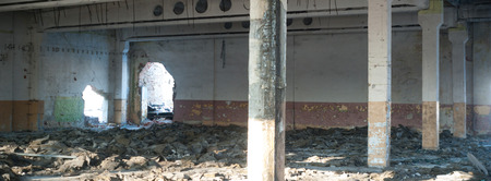 ruins of a very heavily polluted industrial factory, industrial series