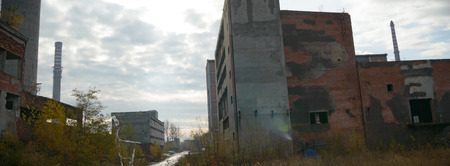 ruins of a very heavily polluted industrial factory, industrial seriesの写真素材