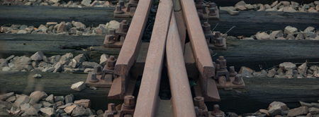 view of the railway track on a sunny dayの写真素材
