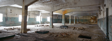 ruins of a very heavily polluted industrial factory, industrial seriesの写真素材