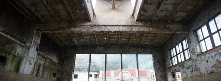 ruins of a very heavily polluted industrial factory, industrial seriesの写真素材