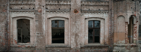 ruins of a very heavily polluted industrial factory, industrial seriesの写真素材