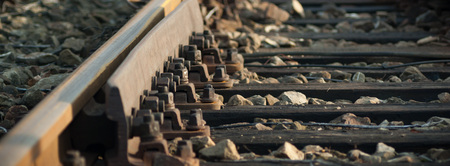 view of the railway track on a sunny dayの写真素材