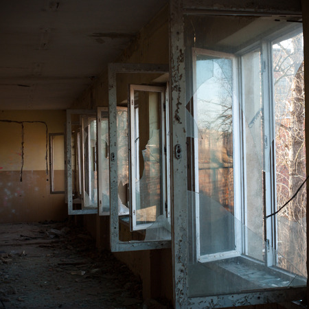 ruins of a very heavily polluted industrial factory, industrial seriesの写真素材
