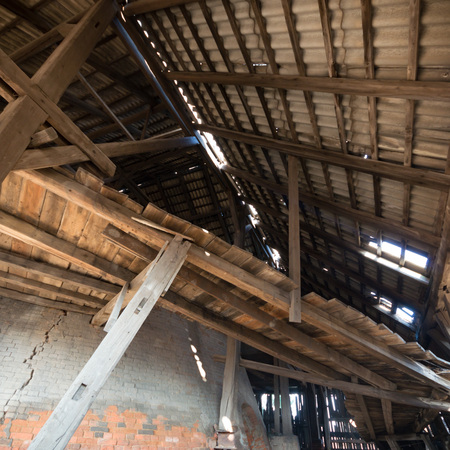ruins of a very heavily polluted industrial factory, industrial seriesの写真素材