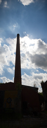 ruins of a very heavily polluted industrial factory, industrial seriesの写真素材